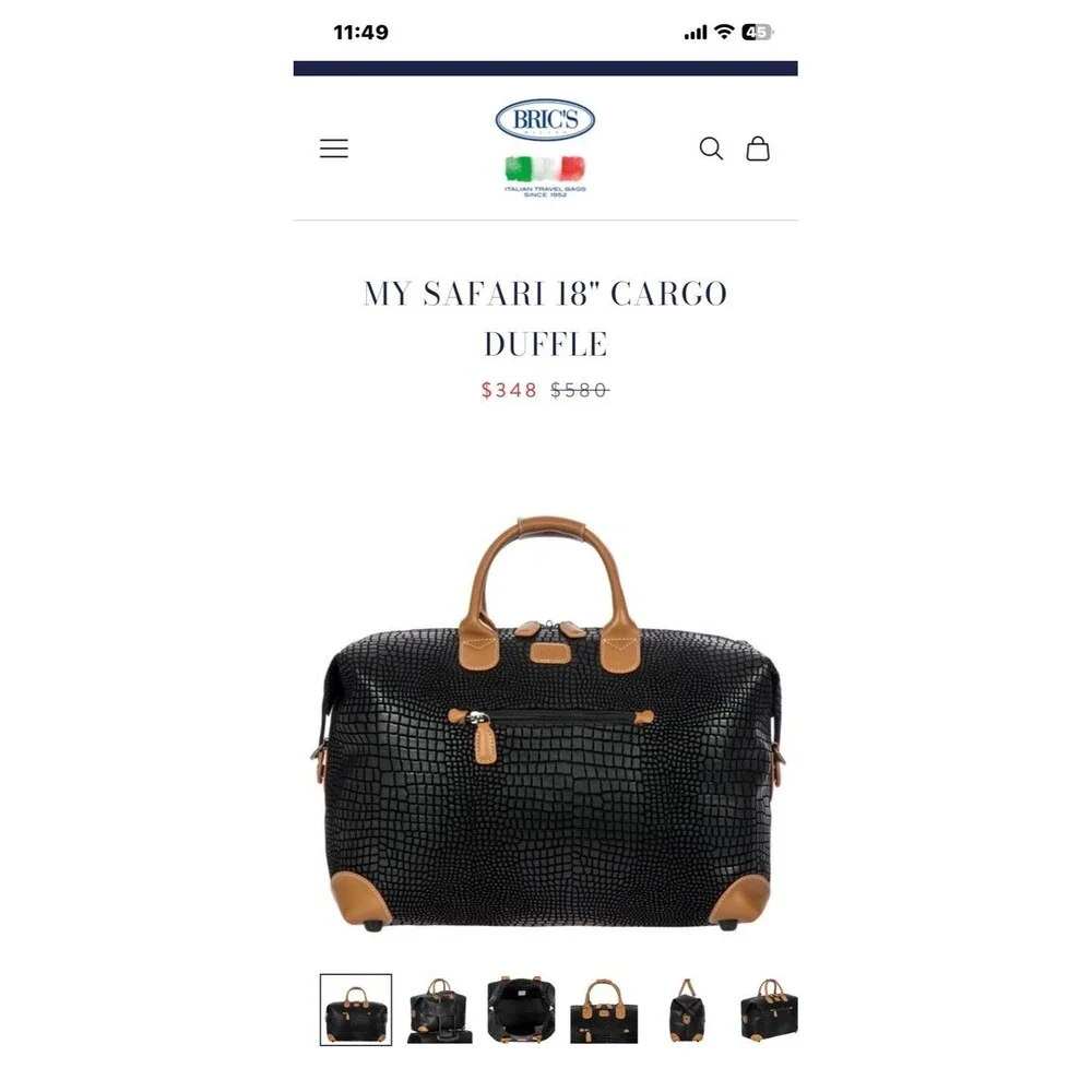 Bric Bag My SafariCargo Duffle Crocodile-Embossed Leather Imported Quiet Luxury